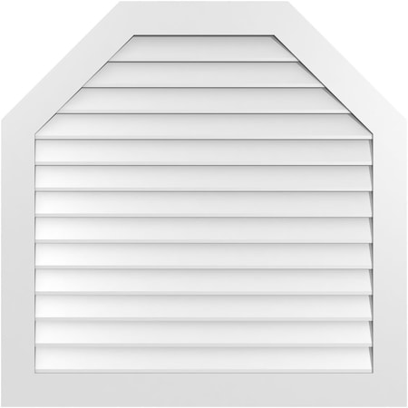 Ekena Millwork Octagonal Top Surface Mount PVC Gable Vent w/ 3-1/2"W x 1"P Standard Frame, 42"W x 42"H GVPOT42X4201SN
